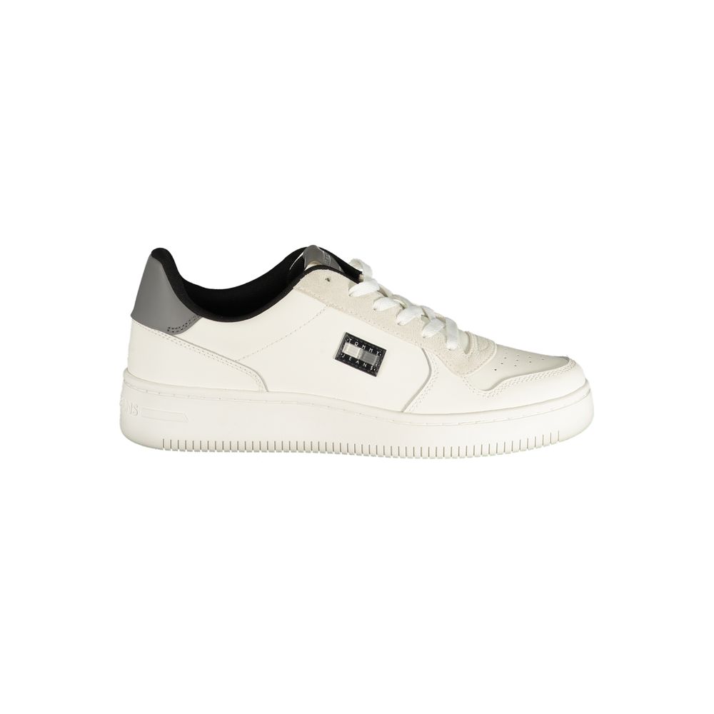 White Polyurethane Men Sneaker