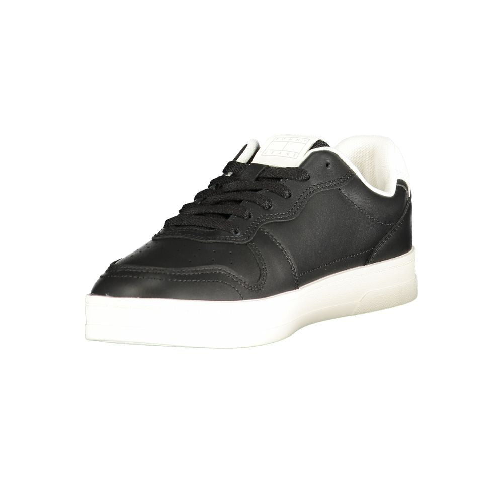Black Polyurethane Women Sneaker