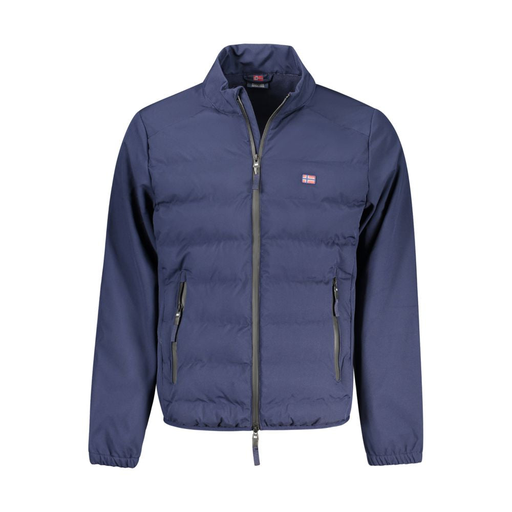 Blue Polyester Men's Jacket