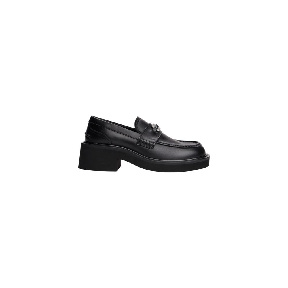 Black Leather Platform Pumps