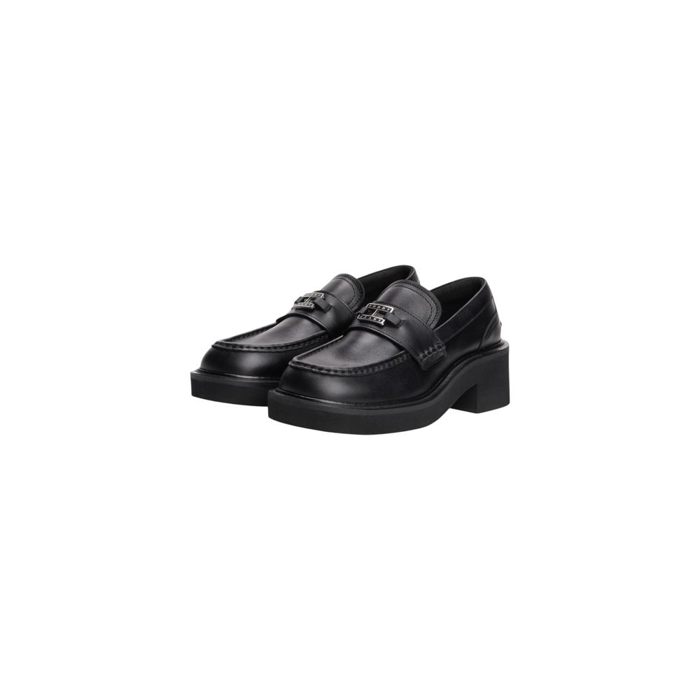 Black Leather Platform Pumps