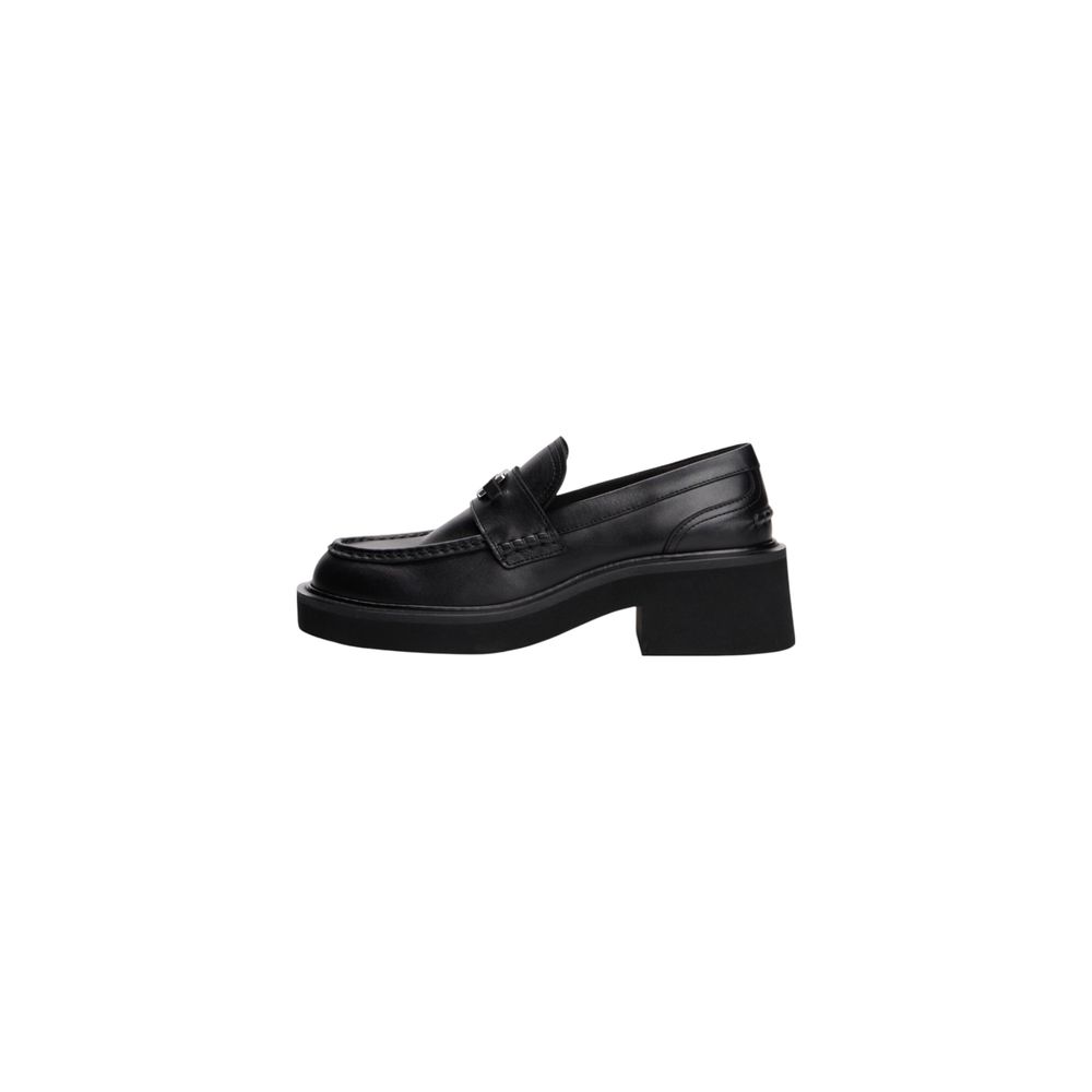 Black Leather Platform Pumps