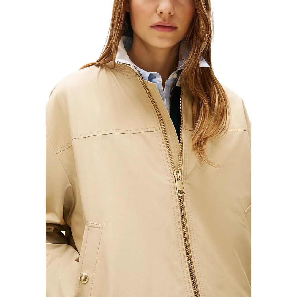 Beige Cotton Bomber