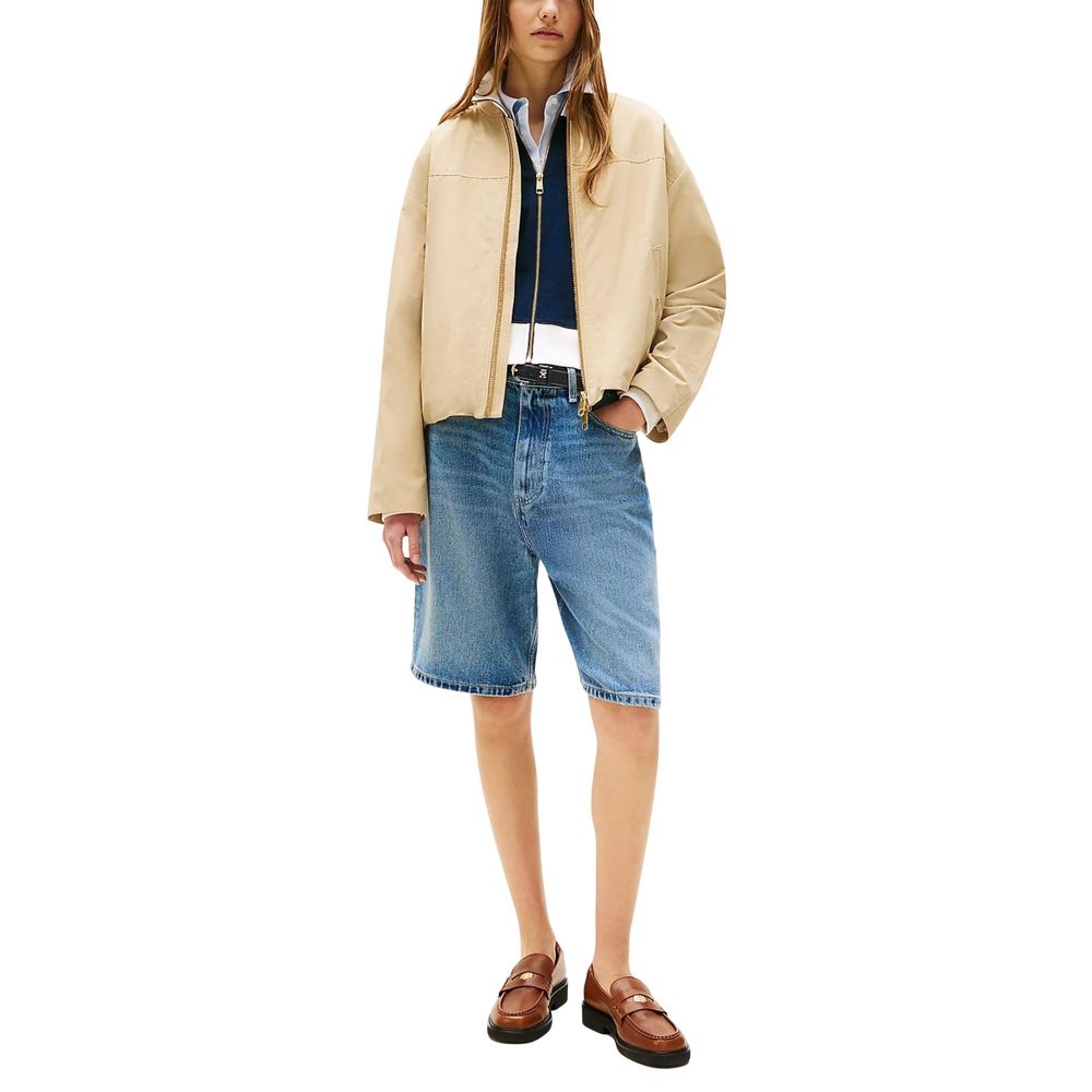 Beige Cotton Bomber