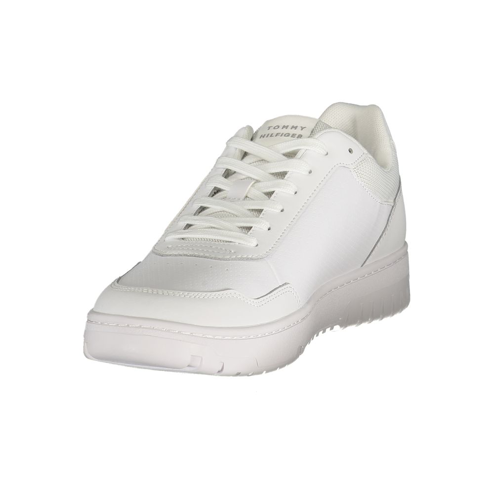 White Polyurethane Men Sneaker