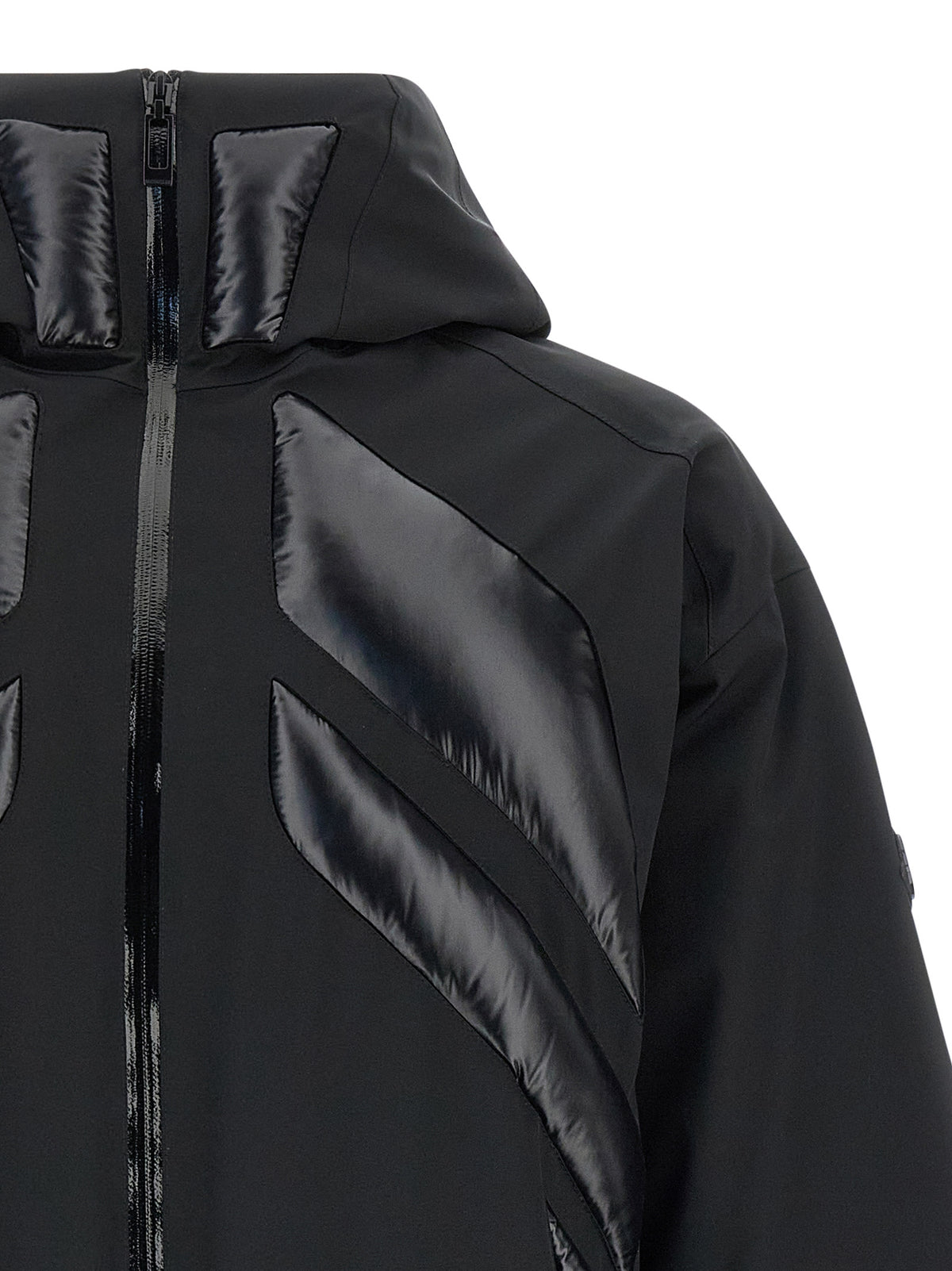 Black Polyamide Full-Length Jacket