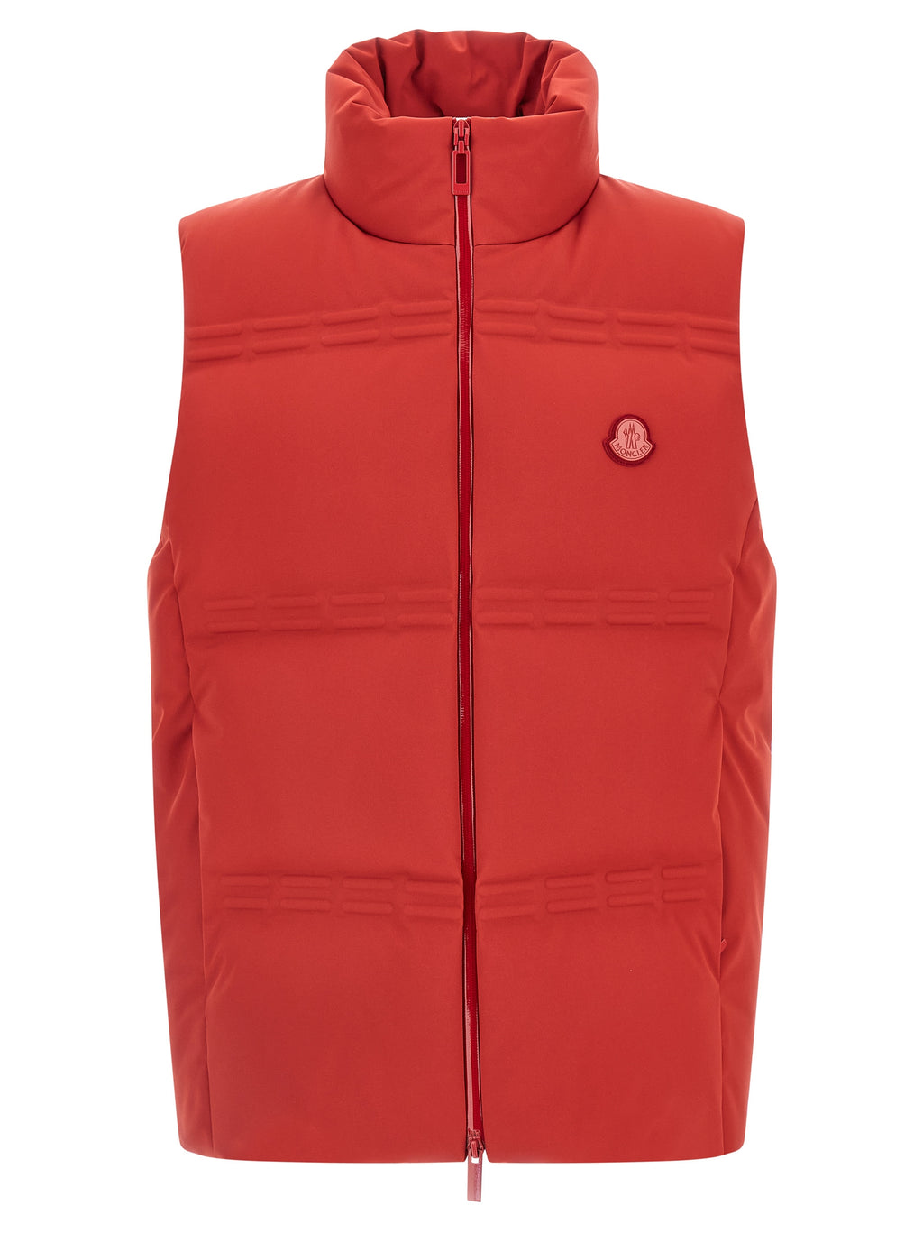 Red Polyamide Sleeveless Jacket
