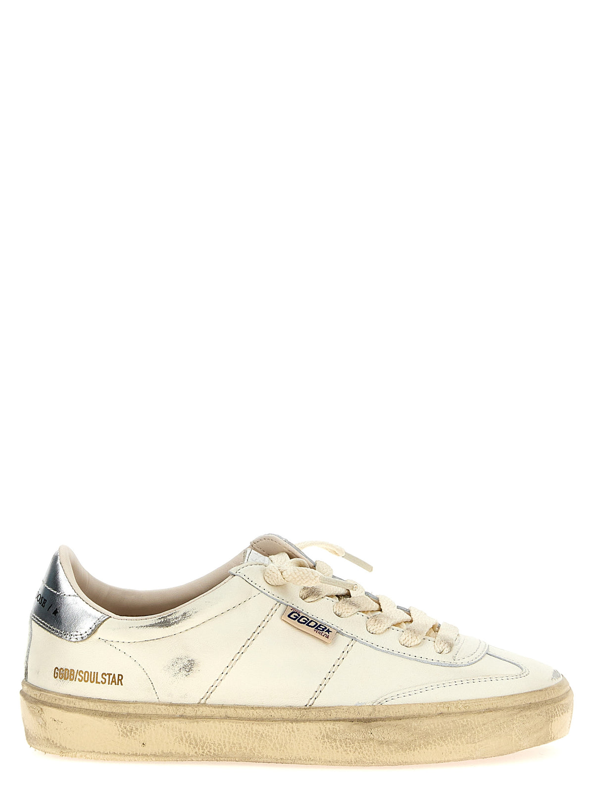 Silver Lamb Leather Low Top Sneakers