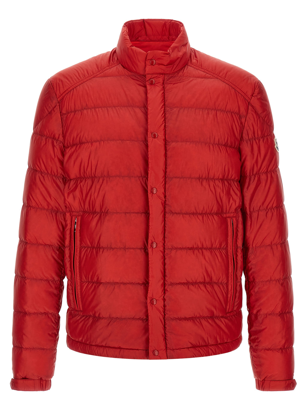 Red Polyamide Full-Length Jacket