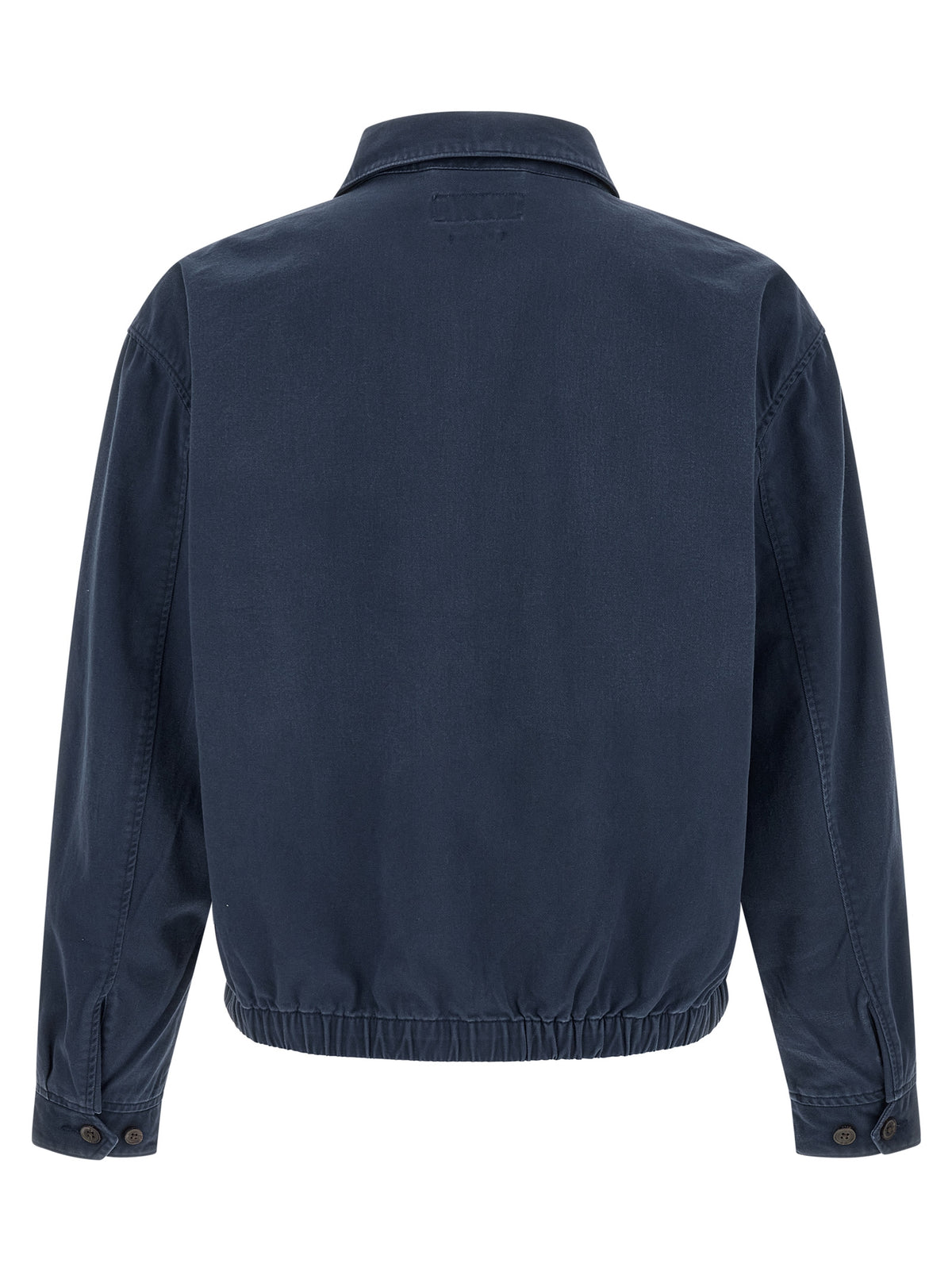 Blue Cotton Full-Length Jacket