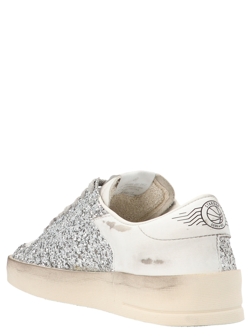 Silver Polyester Low Top Sneakers