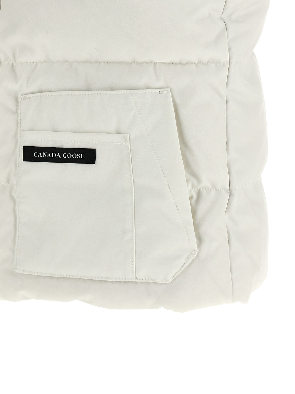 White Polyester Sleeveless Jacket