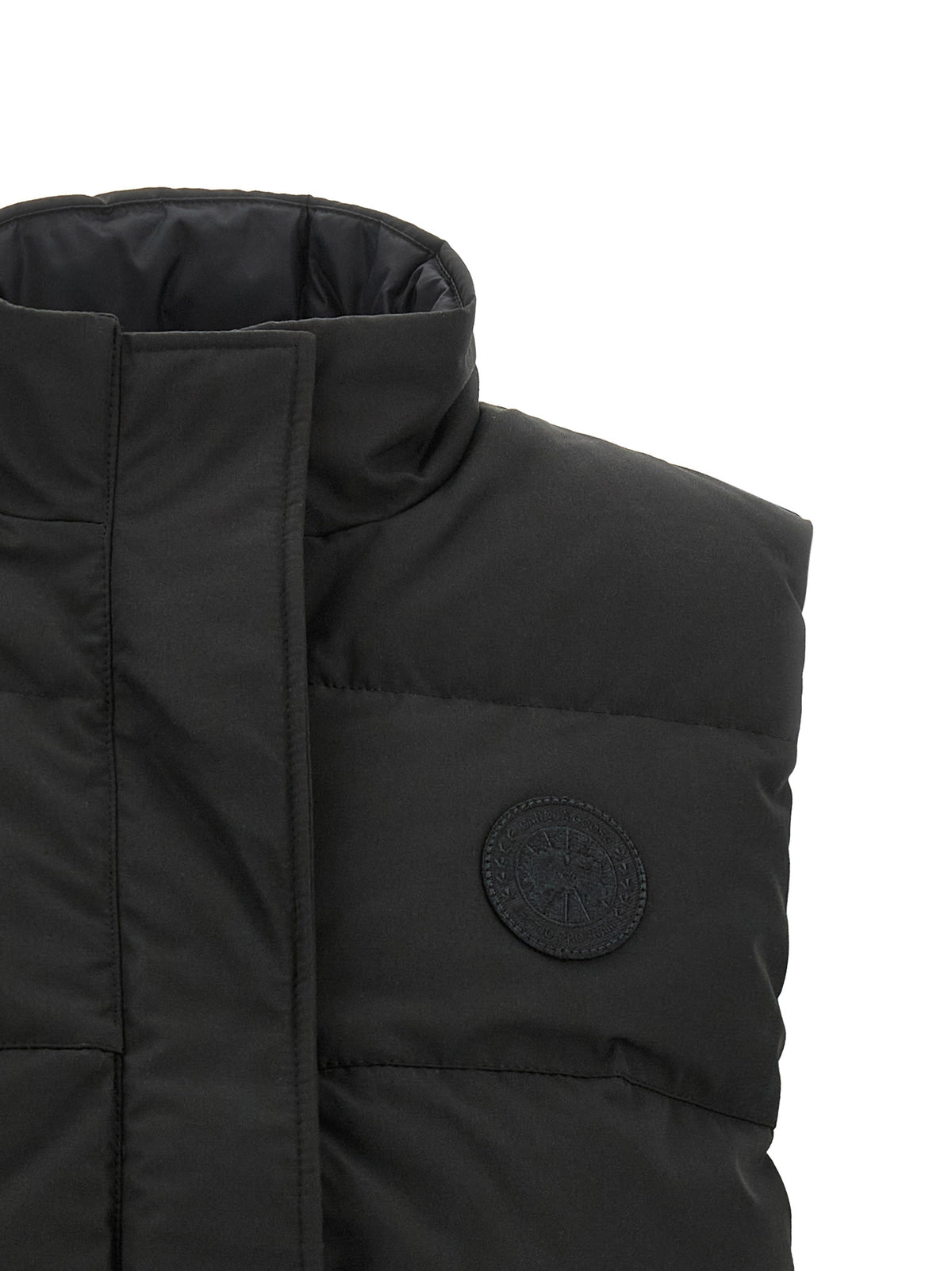 Black Polyester Sleeveless Jacket