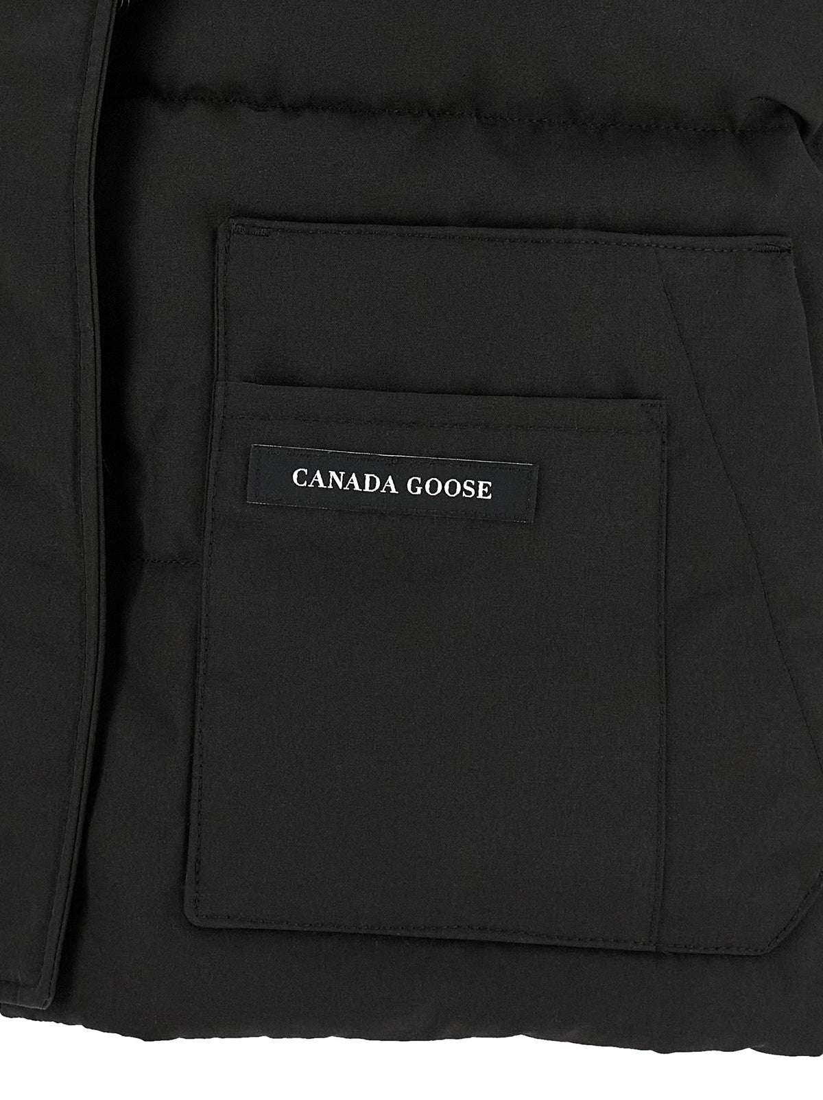 Black Polyester Sleeveless Jacket