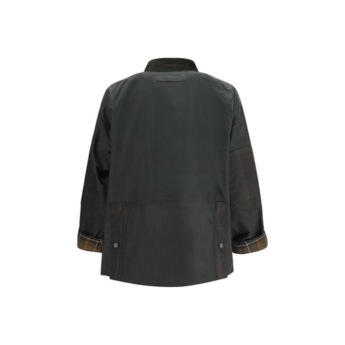 Bicolor Cotton Full-Length Jacket