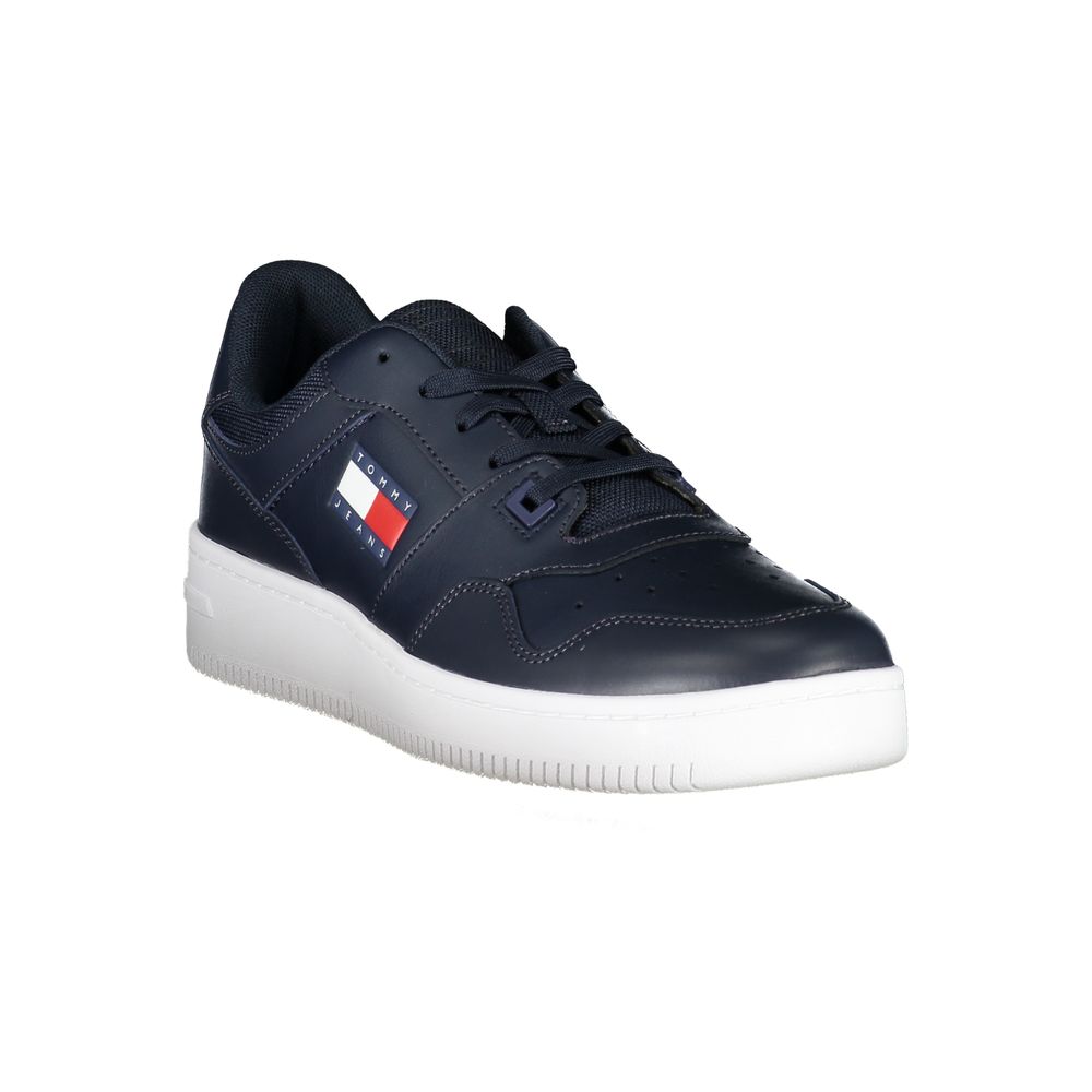 Blue Leather Men Sneaker
