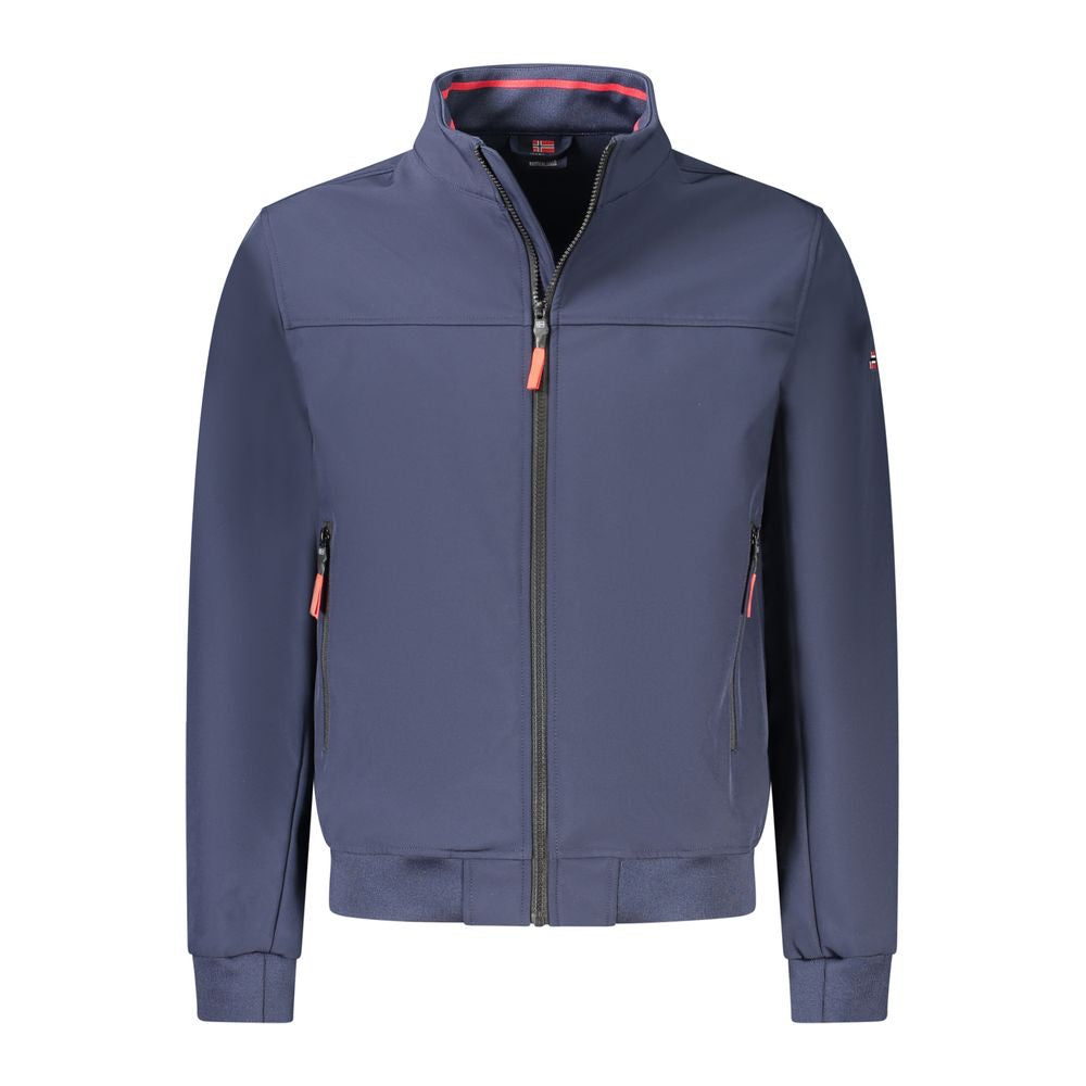 Blue Polyester Men's Jacket