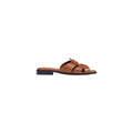 Brown Leather Flat Sandals