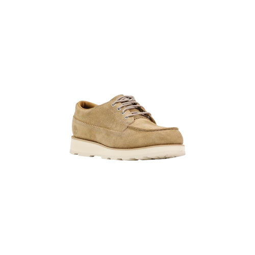Beige Suede Leather Slip-On Loafers