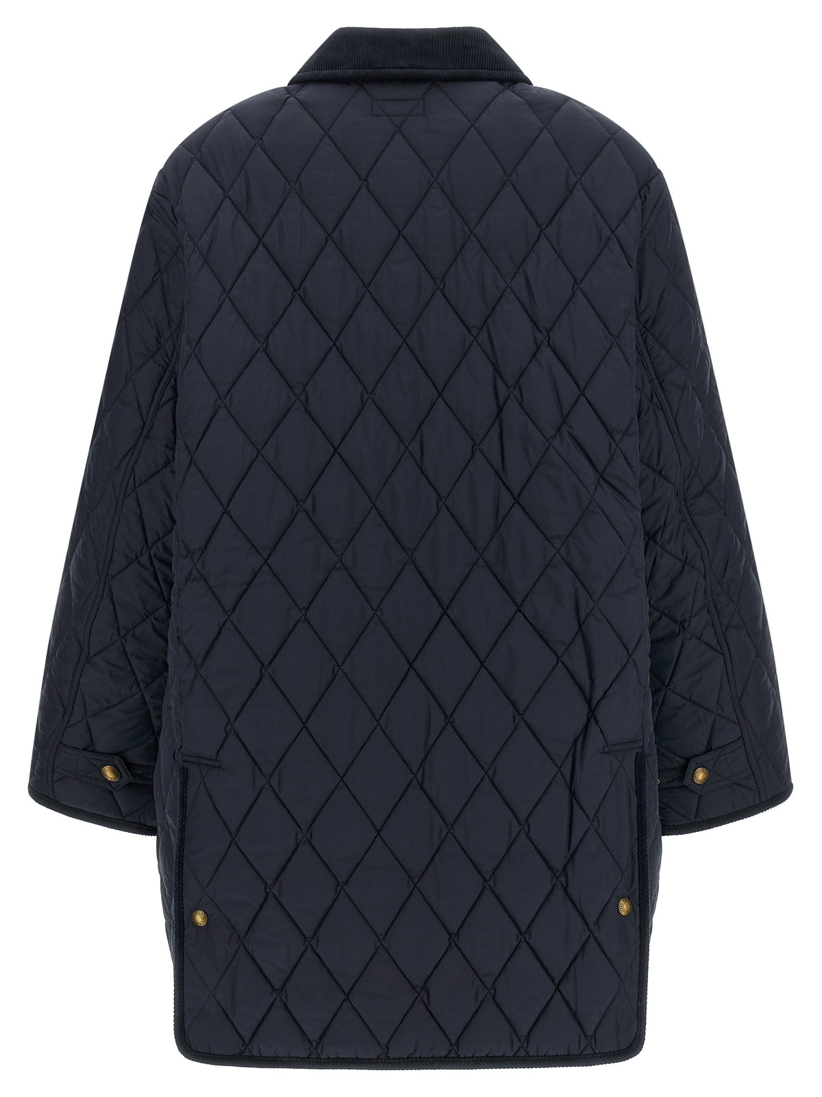 Blue Polyester Full-Length Jacket