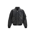 Black Lambskin Bomber