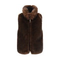 Brown Polyester Sleeveless Jacket