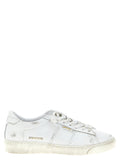 White Cowhide Low Top Sneakers
