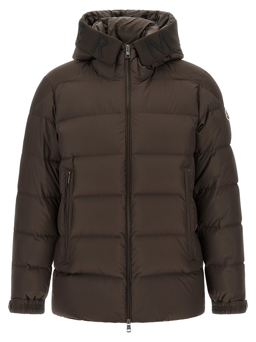 Brown Polyester Full-Length Jacket