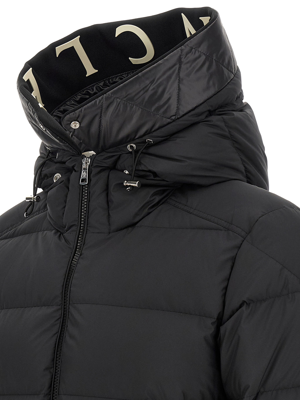 Black Polyester Full-Length Jacket