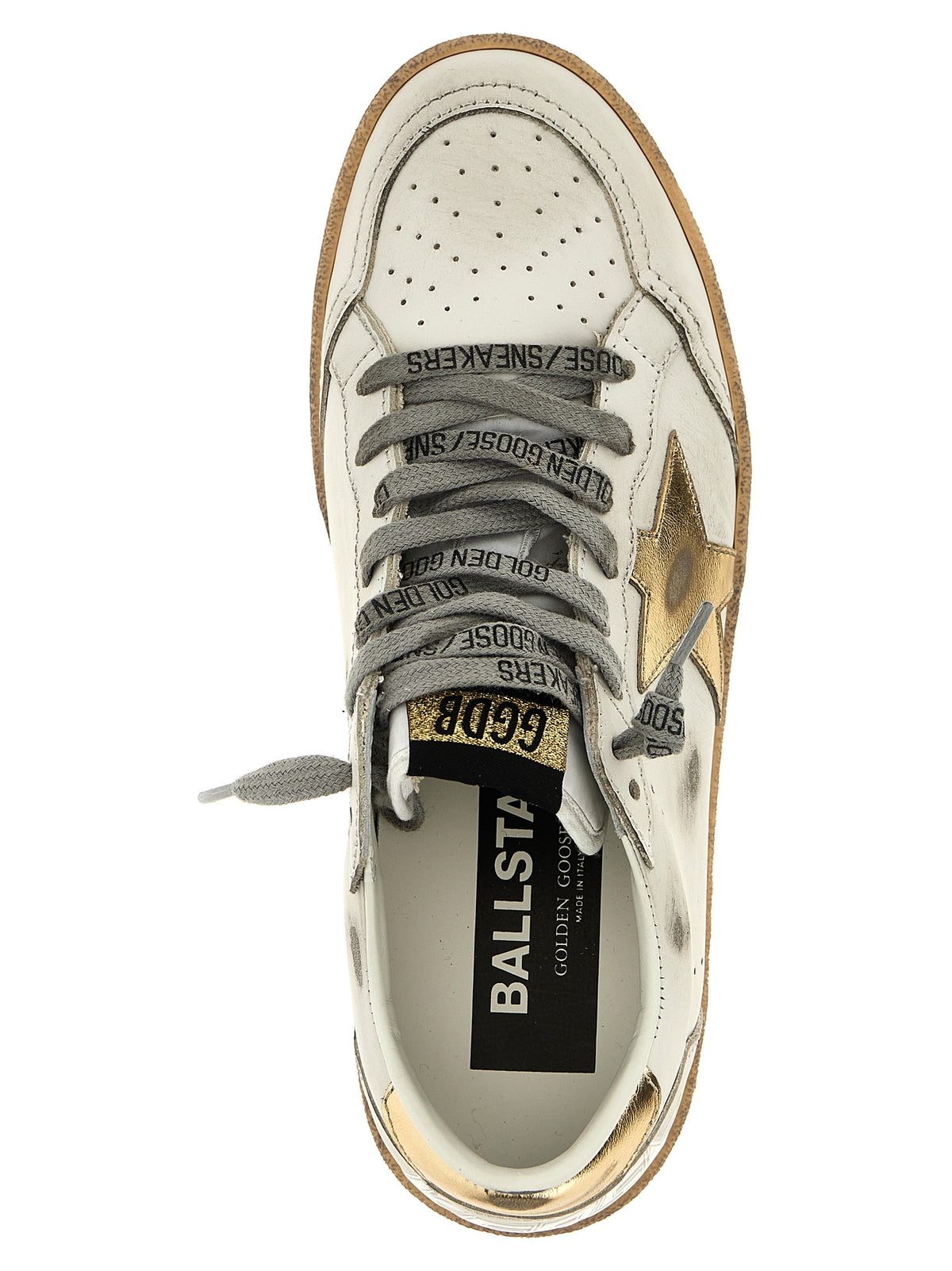 Gold Cowhide Low Top Sneakers