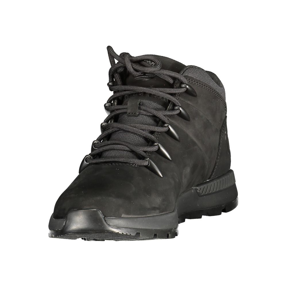 Black Polyester Mens Sneaker