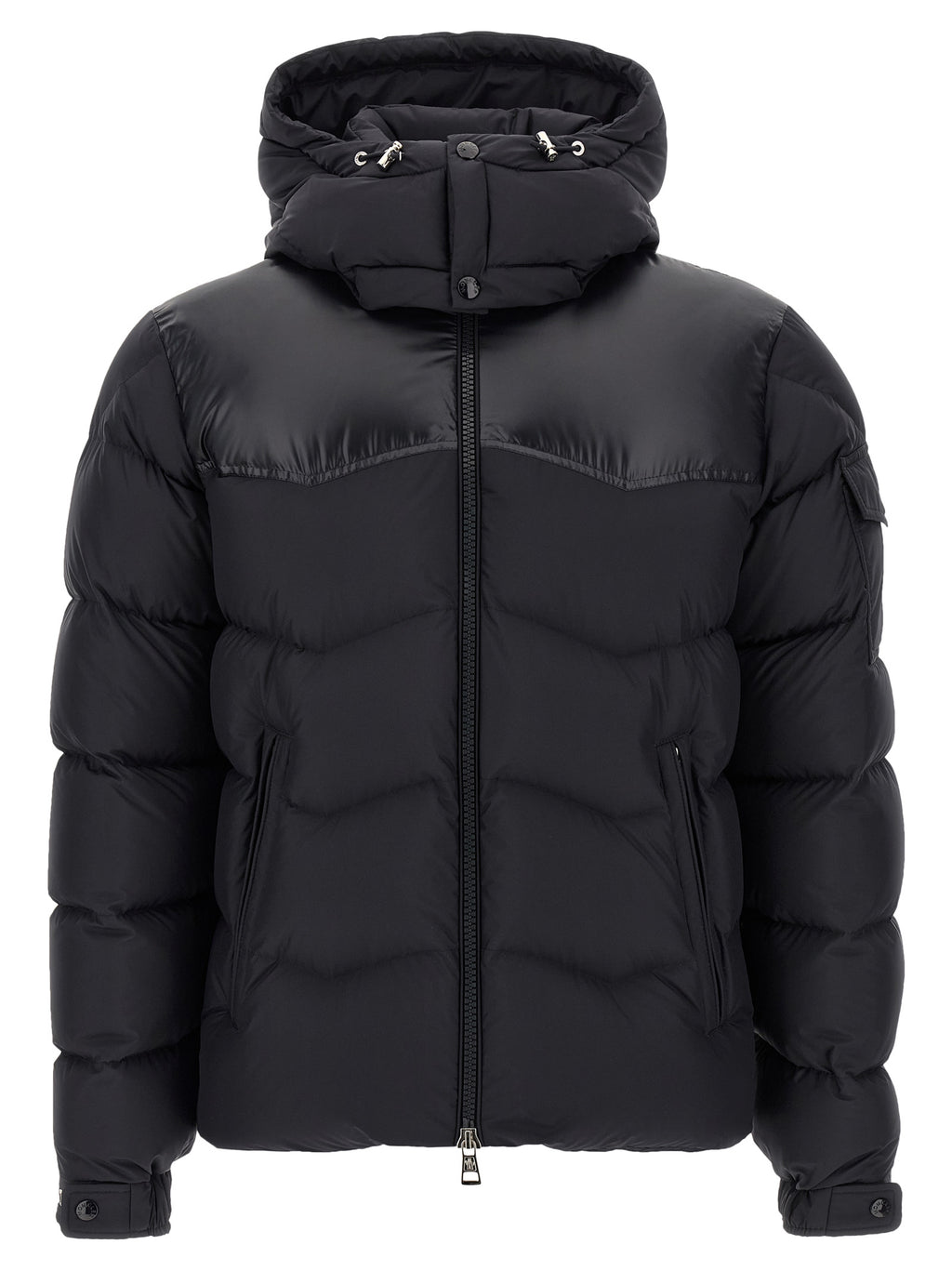 Black Polyester Full-Length Jacket