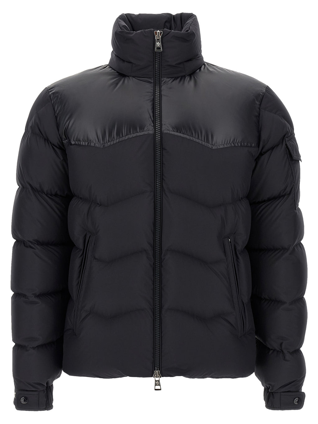 Black Polyester Full-Length Jacket