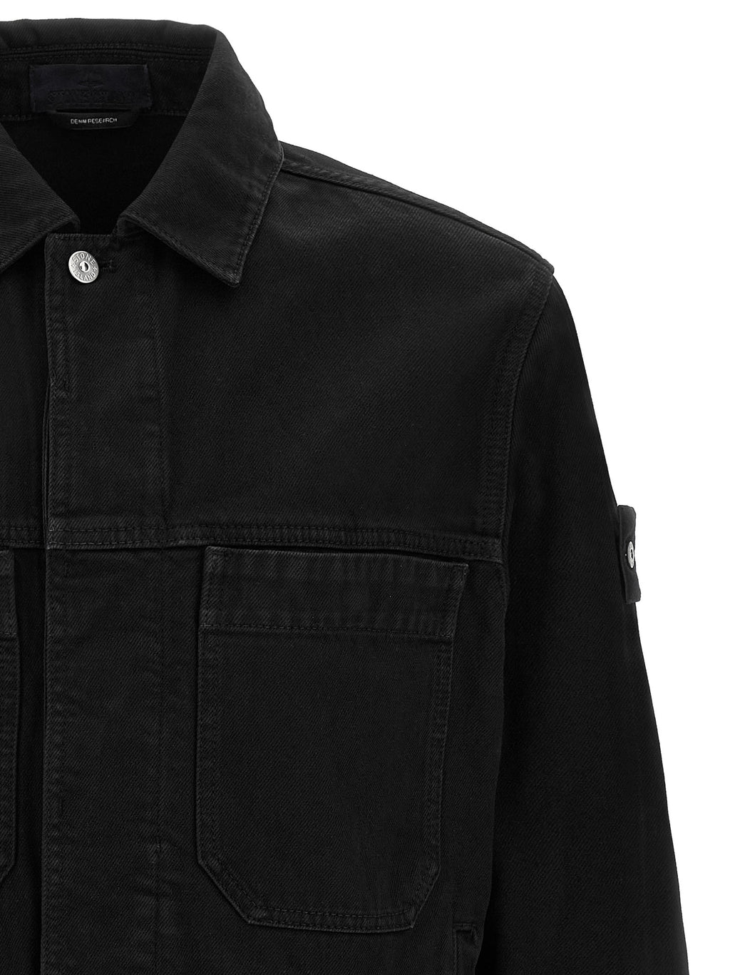 Black Cotton Denim Jacket