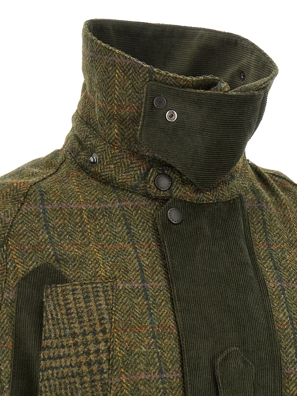 Bicolor Wool Full-Length Jacket