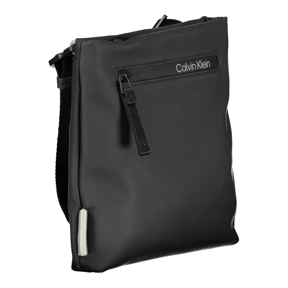 Black Polyester Men's Shoulder Bag