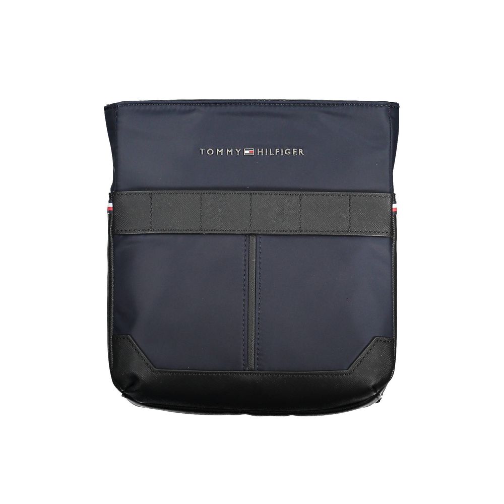 Blue Polyurethane Men's Shoulder Bag