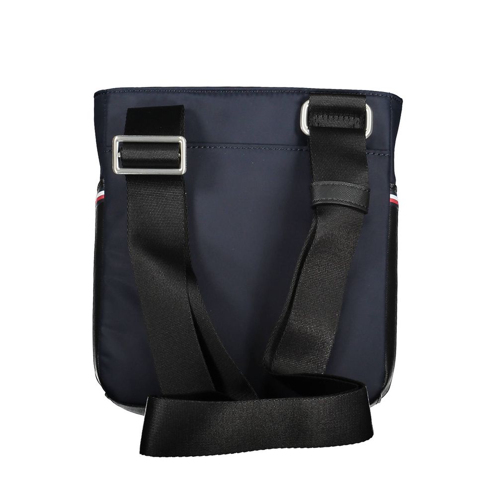 Blue Polyurethane Men's Shoulder Bag