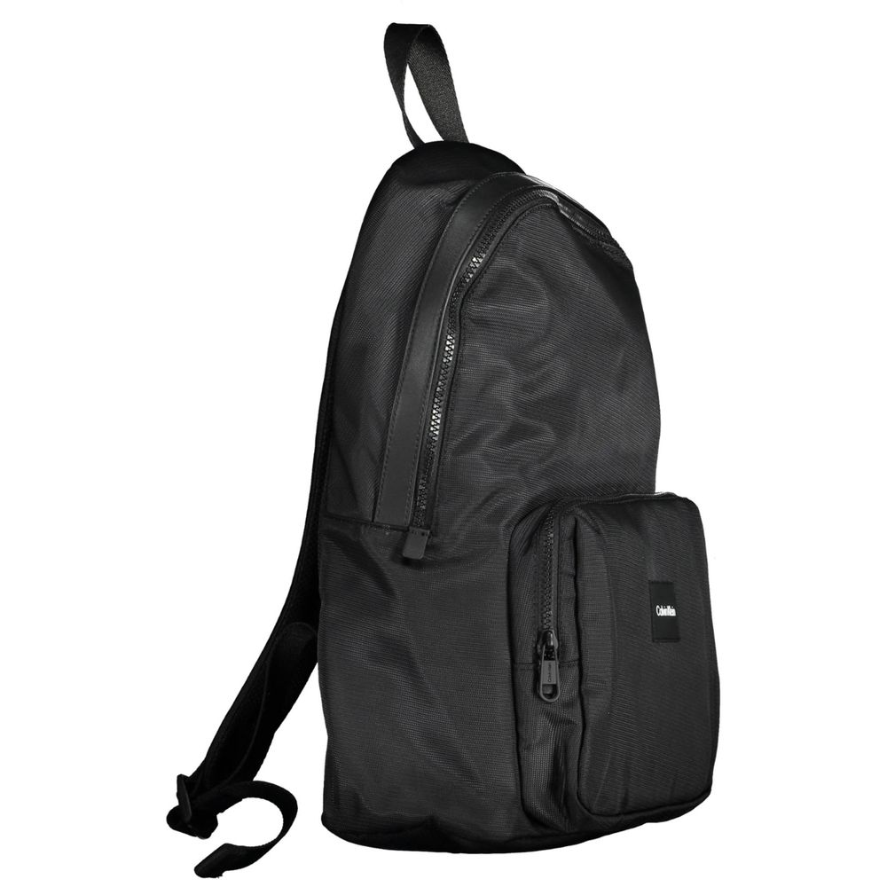 Black Polyester Men's Backpack
