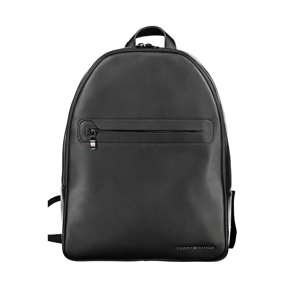 Nero Polyurethane Men Backpack