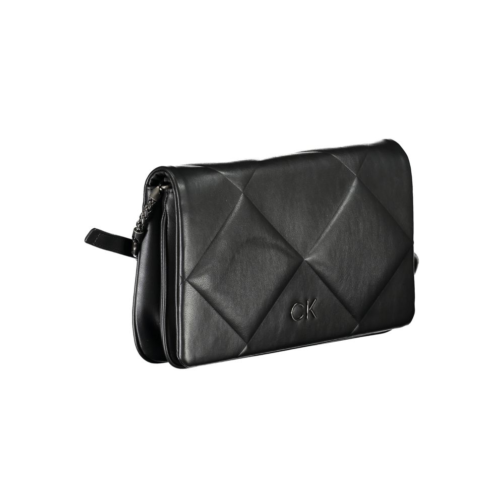 Black Polyester Women Shoulder Bag