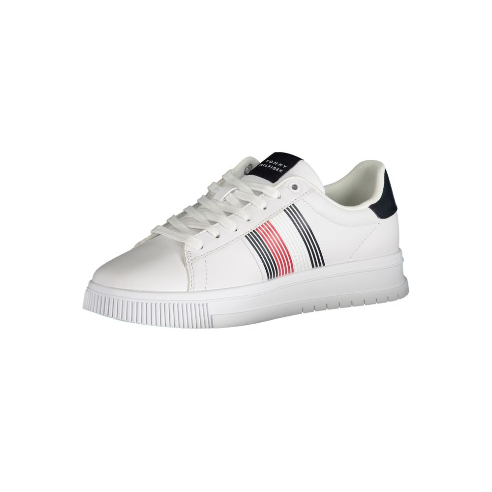 White Polyurethane Men Sneaker