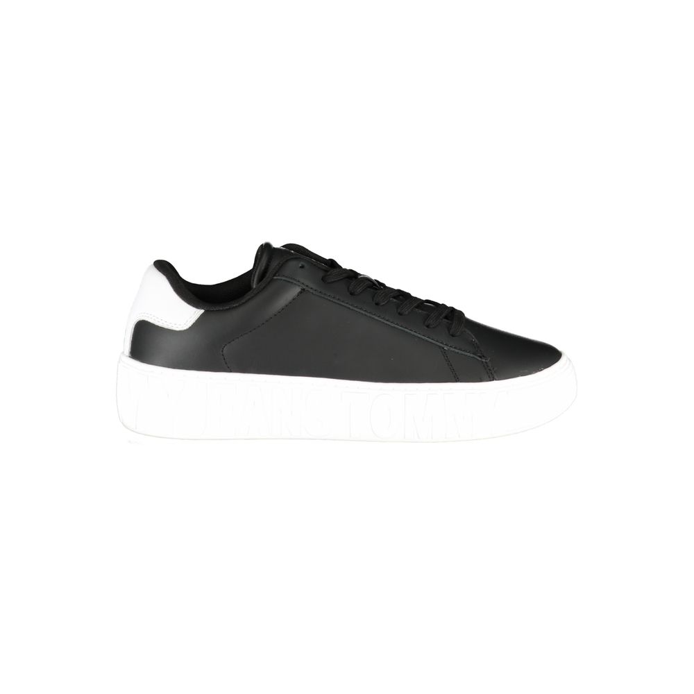 Black Polyurethane Men Sneaker