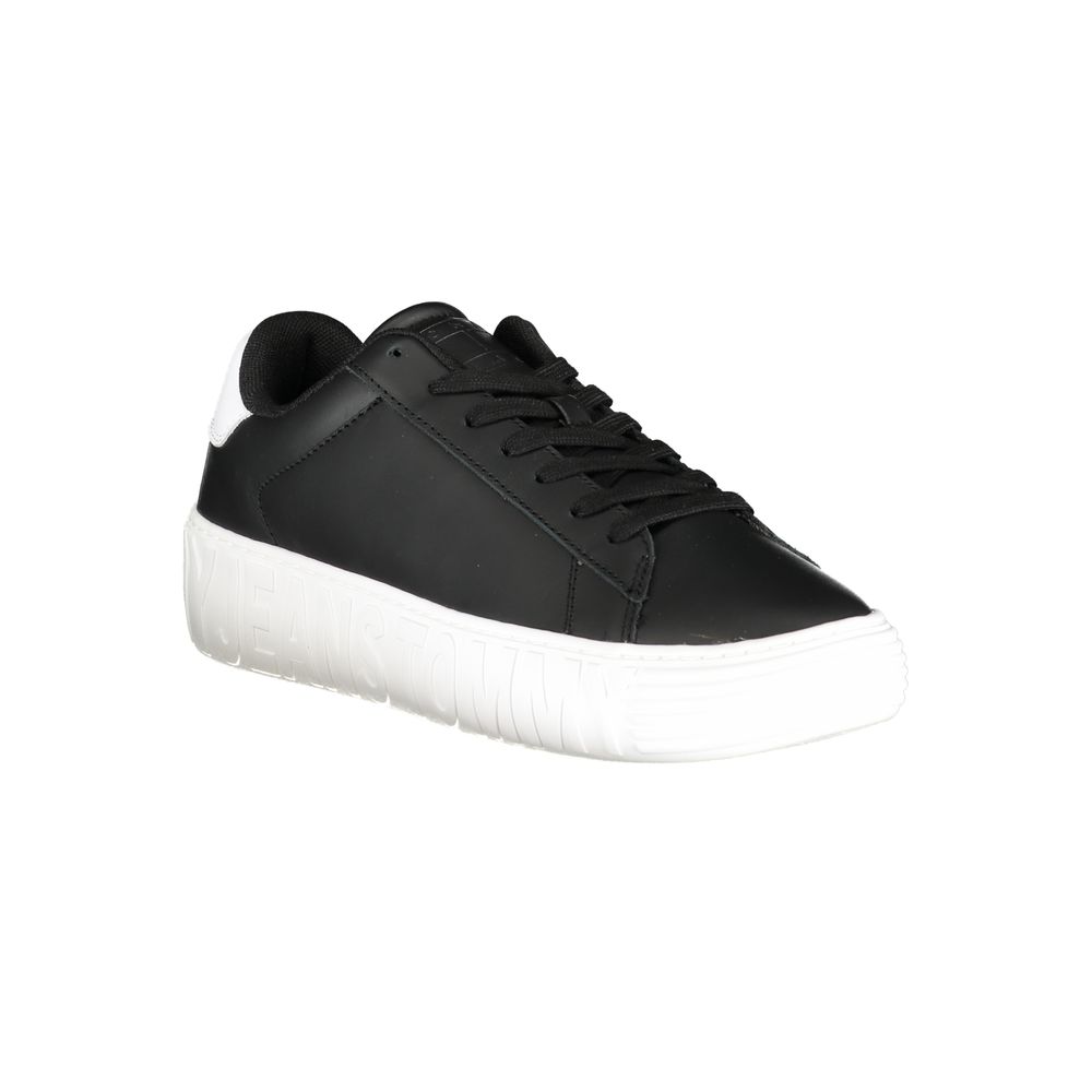 Black Polyurethane Men Sneaker