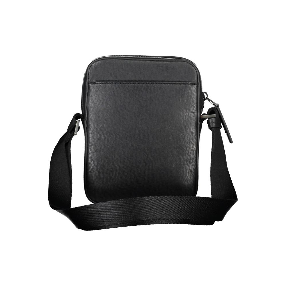 Black Polyurethane Men Shoulder Bag