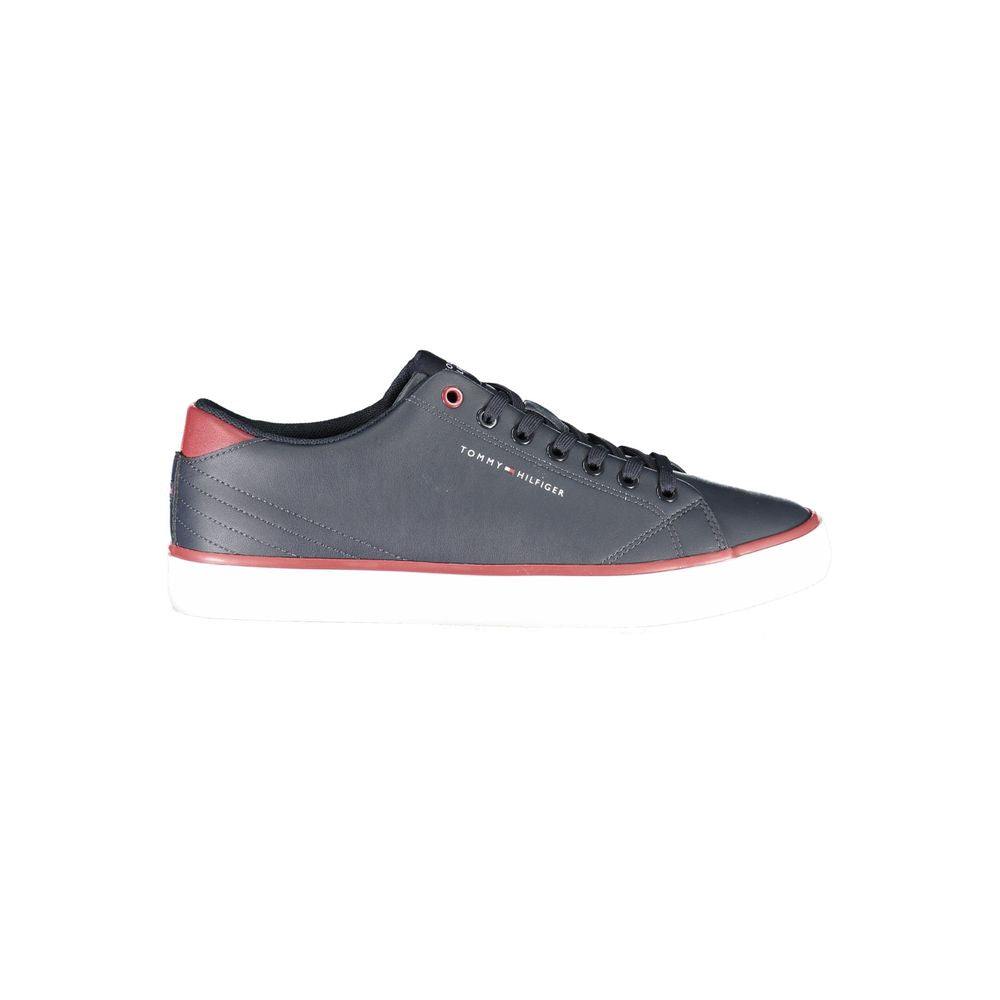 Blue Polyurethane Men Sneaker