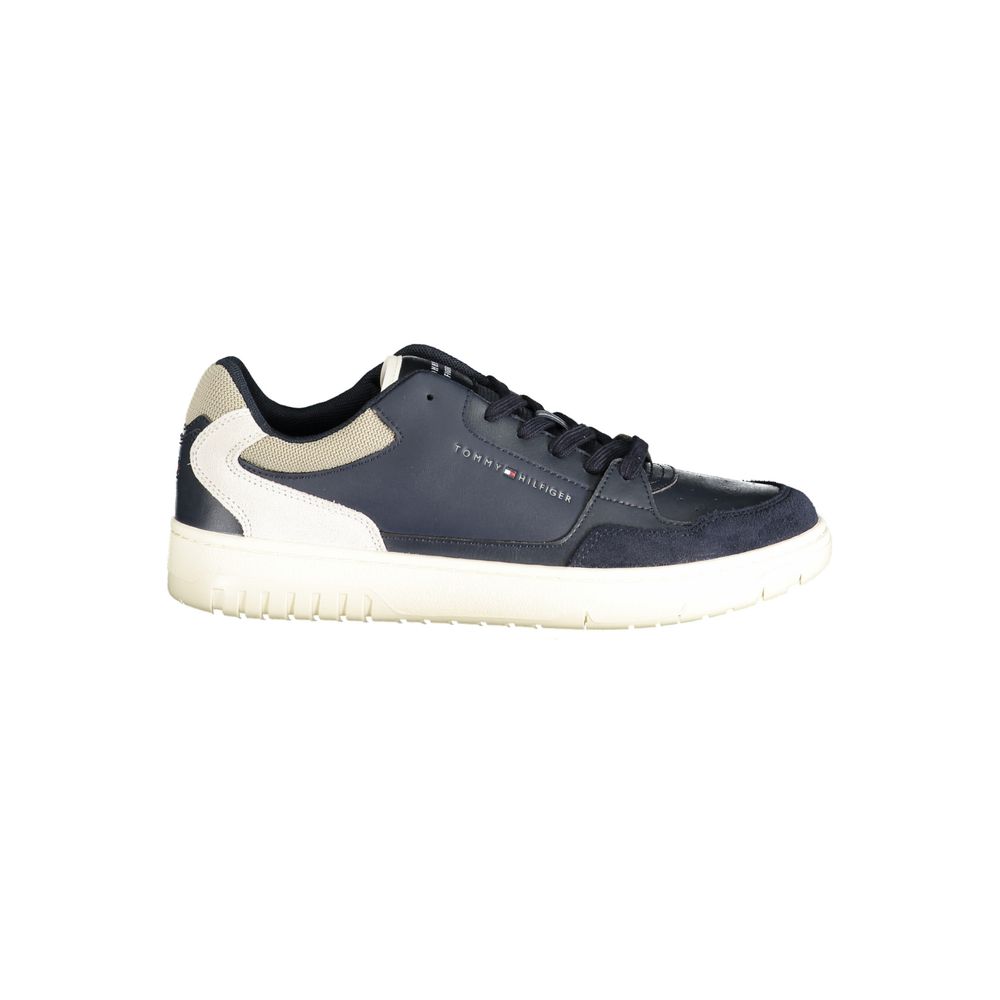 Blue Polyurethane Men Sneaker