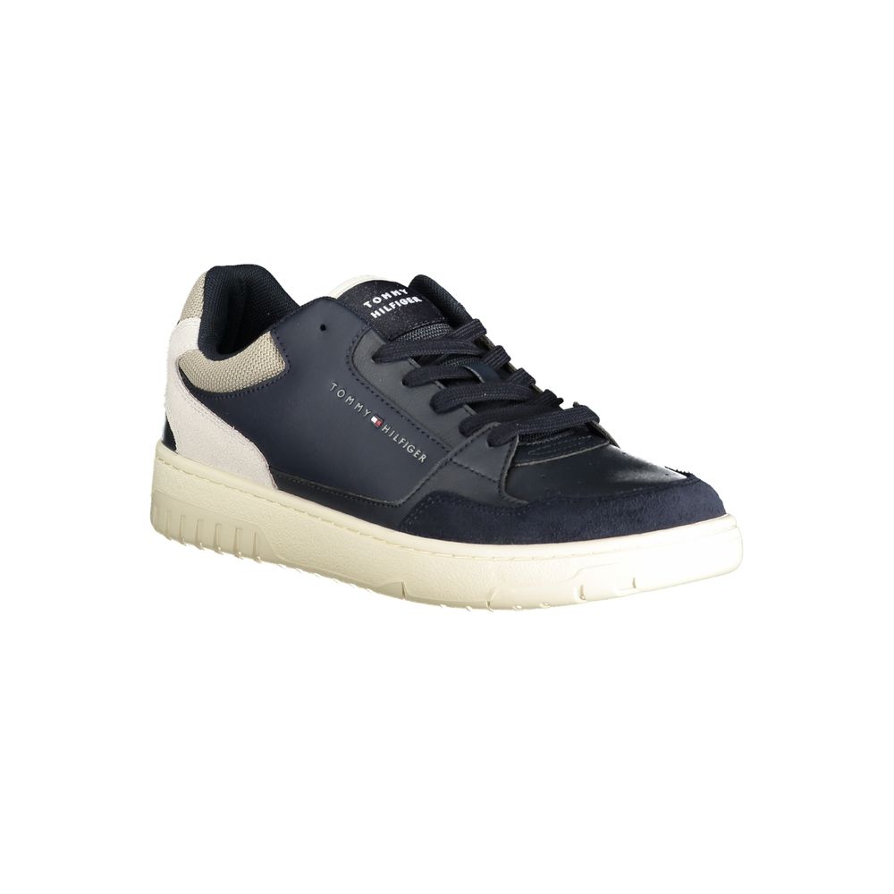 Blue Polyurethane Men Sneaker