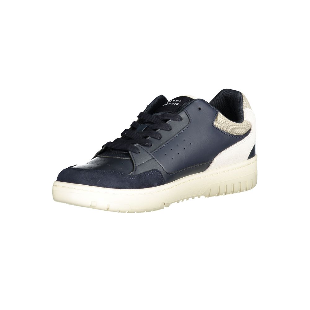 Blue Polyurethane Men Sneaker