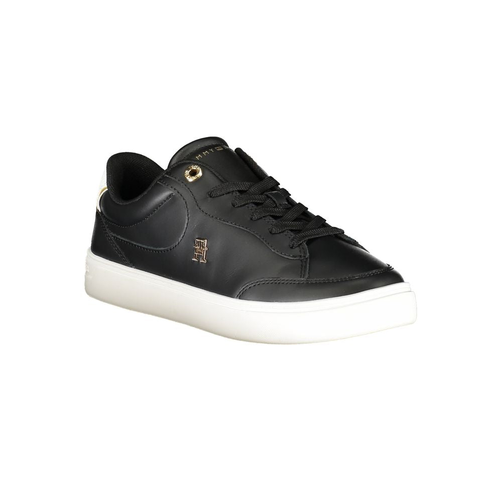 Black Polyurethane Women Sneaker